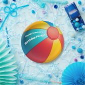 おもしろい夏ビーチボールバレーボール誕生日パーティー ペーパープレート (パーティー)