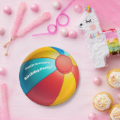 おもしろい夏ビーチボールバレーボール誕生日パーティー ペーパープレート (パーティー)