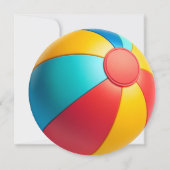 おもしろい夏ビーチボールバレーボール誕生日パーティー 招待状 (裏面)