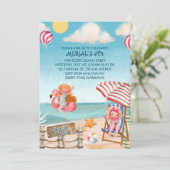 おもしろい夏ビーチ誕生日パーティーへの招待 招待状 (スタンド正面)