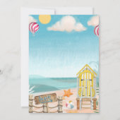 おもしろい夏ビーチ誕生日パーティーへの招待 招待状 (裏面)