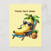 おもしろい夏期カスタマイズ可能なビーチスロッスバナナ ポストカード (正面)