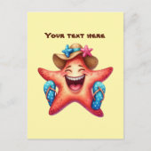 おもしろい夏期カスタマイズ可能なビーチヒトデ ポストカード (正面)