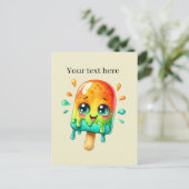 おもしろい夏期カスタマイズ可能な溶融アイスクリーム ポストカード (スタンド正面)