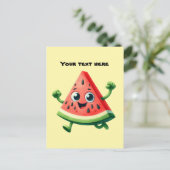 おもしろい夏期カスタマイズ可能スイカ ポストカード (スタンド正面)