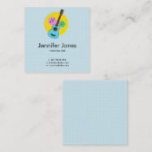 おもしろい多彩なUkueleおよび音楽ノート スクエア名刺 (正面/裏面)