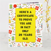 おもしろい大人の誕生日 カード (黄色い花)