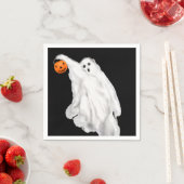 おもしろい大人ハロウィン笑わされる幽霊 スタンダードカクテルナプキン (インサイチュ)