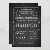 おもしろい大人30歳の誕生日シャルボード 招待状 (正面/裏面)