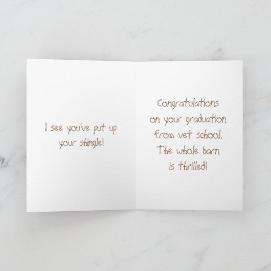 おもしろい大学院生祝賀馬蹄形 カード (内部)