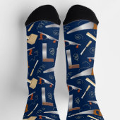 おもしろい大工の道具 ソックス (上部)