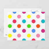 おもしろい大水玉模様赤イエローグリーンピンクオレンジ ポストカード (正面/裏面)