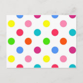 おもしろい大水玉模様赤イエローグリーンピンクオレンジ ポストカード (正面)