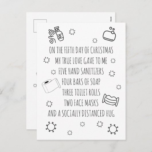 おもしろい大流行のクリスマス シーズンポストカード (正面/裏面)