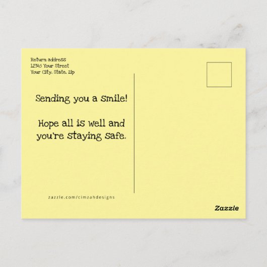 おもしろい大流行の時にかわいい座り込み犬No Muzzle ポストカード (裏面)