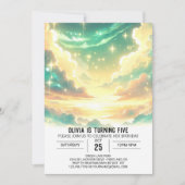 おもしろい天体デジタル誕生日 招待状 (正面)