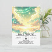 おもしろい天体デジタル誕生日 招待状 (スタンド正面)