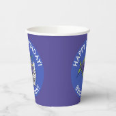 おもしろい天使の魚の漫画のパーソナライズされた誕生日 紙コップ (左)