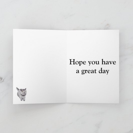 おもしろい太った猫 カード (内部)