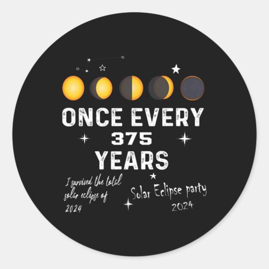 おもしろい太陽の皆既日食2024年4月8日天文学S ラウンドシール (正面)