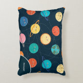 おもしろい太陽の系惑星パター子供へンBlue Acc アクセントクッション (正面(垂直))