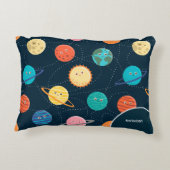 おもしろい太陽の系惑星パター子供へンBlue Acc アクセントクッション (裏面)