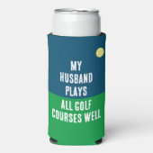 「おもしろい夫は遊全てゴルフ場が上手だ」 スリム缶クーラー (Seltzer正面)
