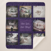 おもしろい夫パーソナライズされた紫への贈り物 シェルパブランケット (正面)