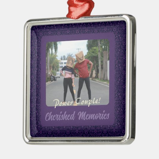 おもしろい夫パーソナライズされた紫への贈り物 メタルオーナメント