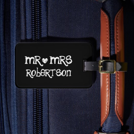 おもしろい夫妻ブラック・シャルボード旅行荷物タグ ラゲッジタグ (正面インサイチュ4)