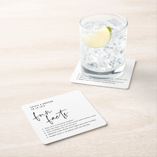 おもしろい夫婦に関す結婚る事実 スクエアペーパーコースター (インサイチュ)