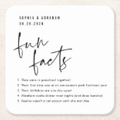 おもしろい夫婦に関す結婚る事実 スクエアペーパーコースター (正面)