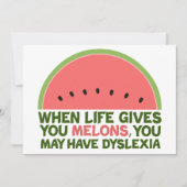 おもしろい失読症カード (正面)