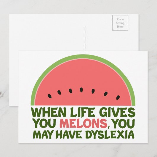 おもしろい失読症カード (正面/裏面)