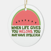 おもしろい失読症引用文失読性ユーモアスイカ セラミックオーナメント (左)