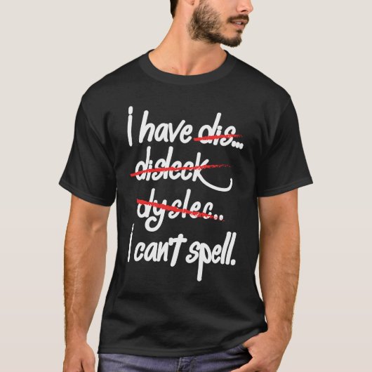 おもしろい失読症認識度の読障害視覚 Tシャツ (正面)