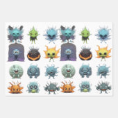 おもしろい奇妙なエイリアンモンスター ラッピングペーパーシート (正面2)