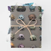 おもしろい奇妙なエイリアンモンスター ラッピングペーパーシート (インサイチュ)