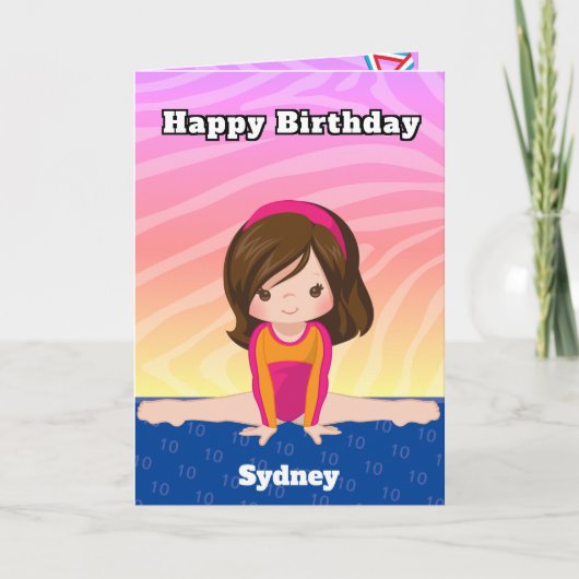 おもしろい女の子の体操あなたが迷路の誕生日 カード (正面)