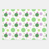 おもしろい女の子パーティー恐竜のドット行かわいい子供 ラッピングペーパーシート (正面3)