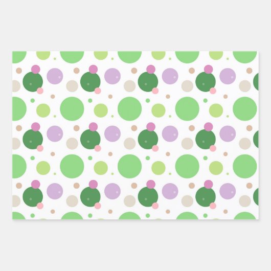 おもしろい女の子パーティー恐竜のドット行かわいい子供 ラッピングペーパーシート (正面3)