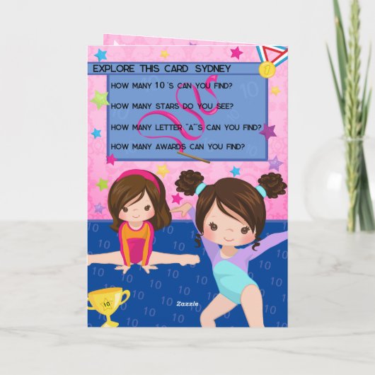 おもしろい女体操ワード検索ハッピーバースデー カード (裏面)