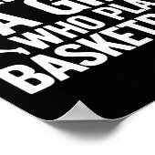 おもしろい女子のバスケットボールのアート青少年10代のバスケットボール ポスター (角)