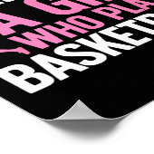 おもしろい女子のバスケットボールのアート青少年10代のバスケットボール ポスター (角)