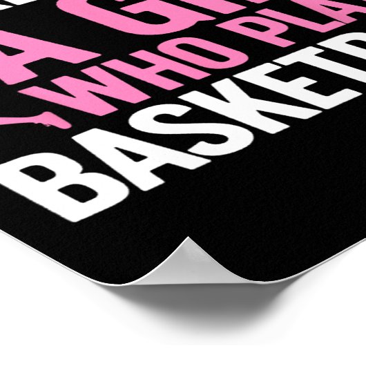 おもしろい女子のバスケットボールのアート青少年10代のバスケットボール ポスター (角)