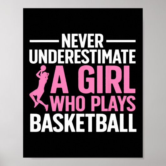 おもしろい女子のバスケットボールのアート青少年10代のバスケットボール ポスター (正面)