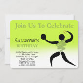 おもしろい女子ソフトボカスタムール誕生日パーティー招待 招待状 (正面)