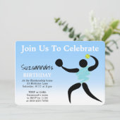 おもしろい女子ソフトボカスタムール誕生日パーティー招待 招待状 (スタンド正面)