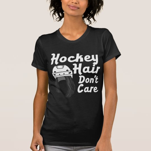 おもしろい女子フィールドホッケーヘルメット用アイスホッケー Tシャツ (正面)