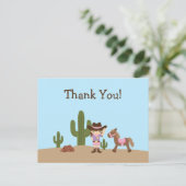 おもしろい女性のカーボーイウェスタン感謝していガールユー葉書 ポストカード (スタンド正面)